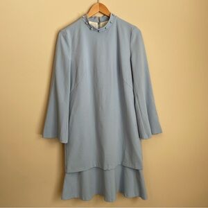 BGL Baby Blue Pear Neck Dress